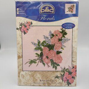 DMC Counted Cross-Stitch Kit BK504 FLORALS Roses and Lilacs 8 x 10 New